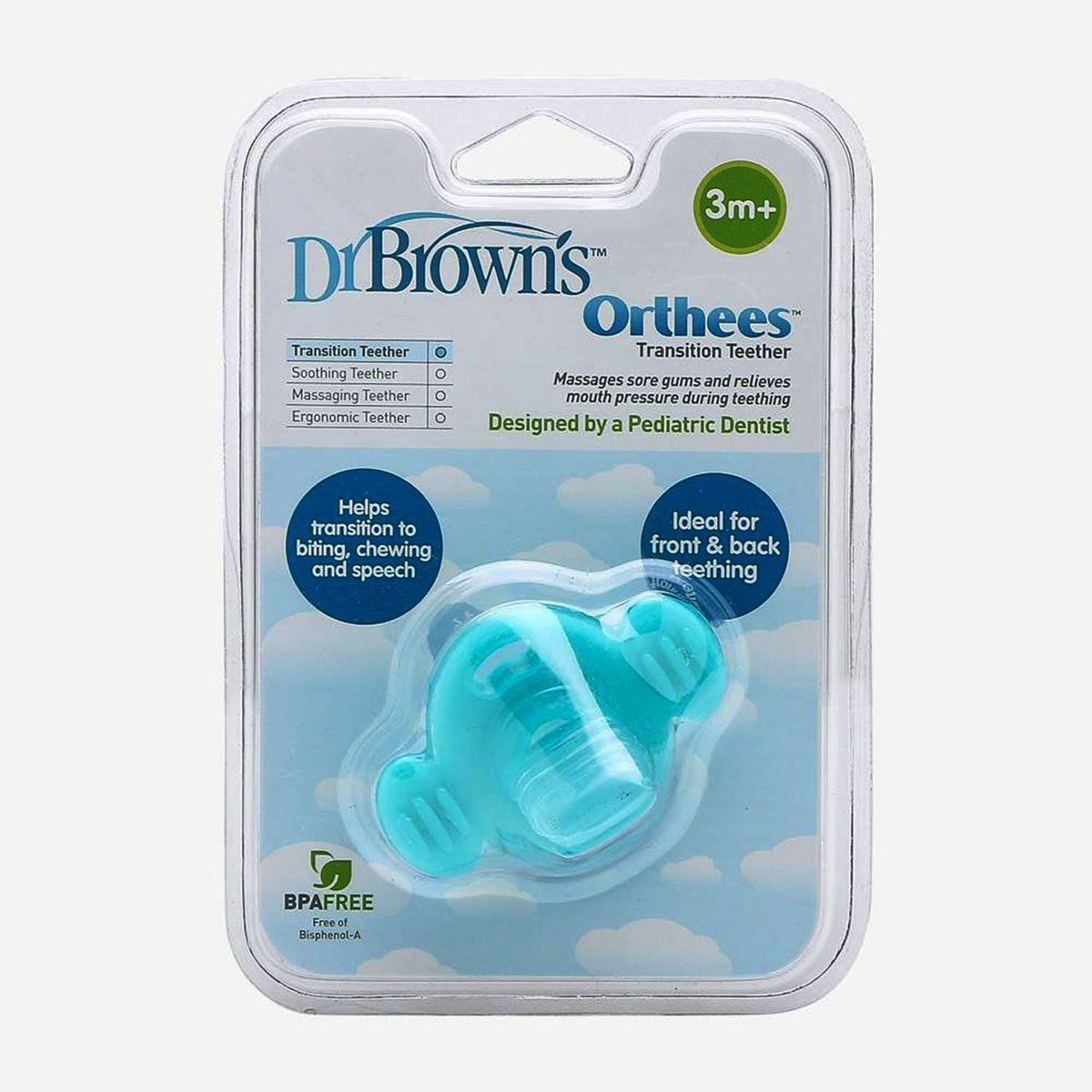 Dr. Brown's Transition Teether "Orthees" - Blue TE333