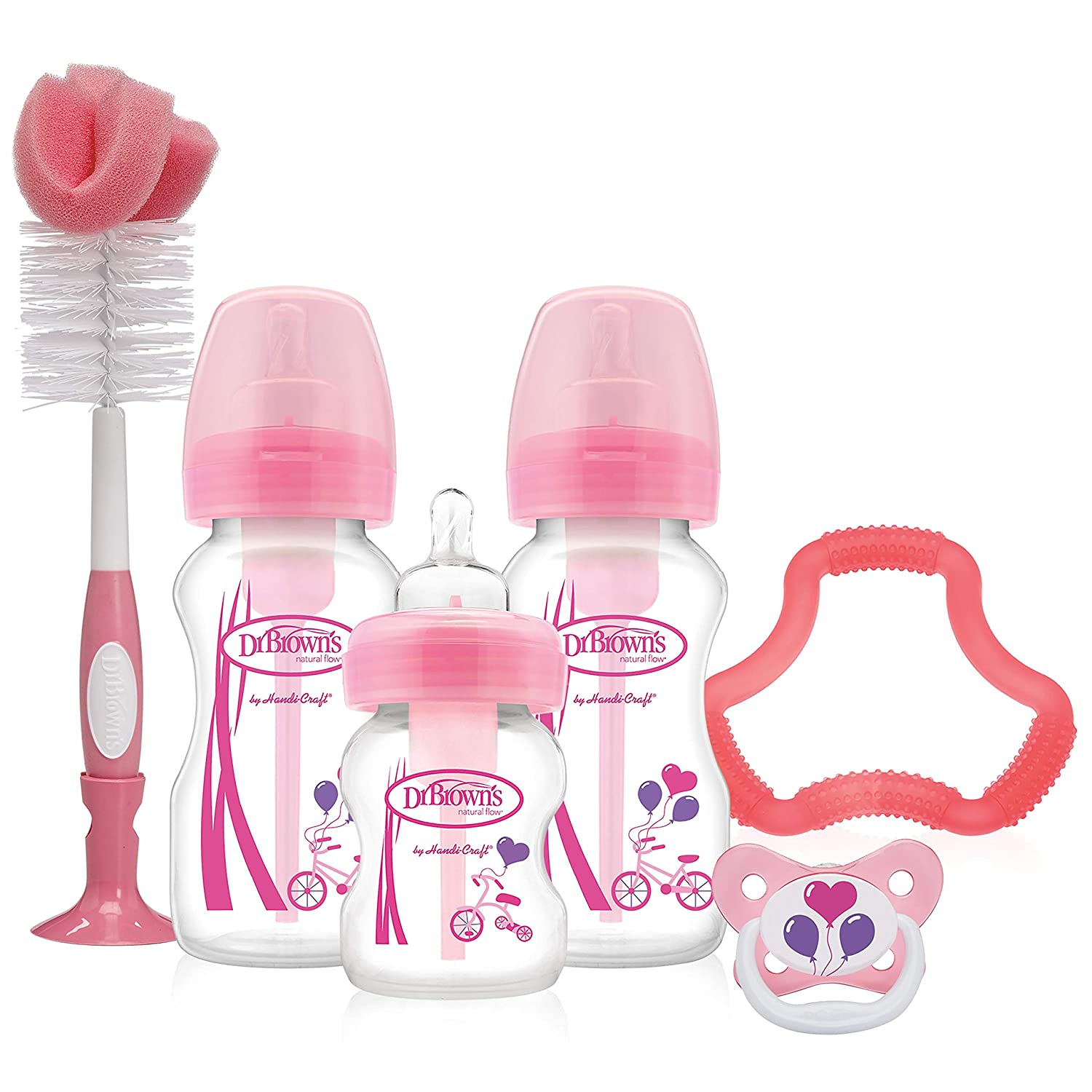 Dr. Brown's WB03305-ESX Options Wide-Neck Bottle Pink Gift Set