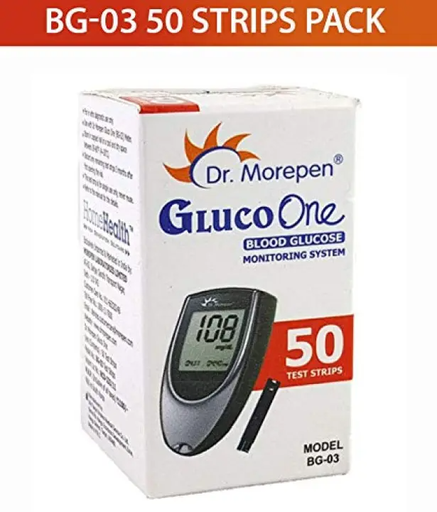 Dr. Morepen Bg-03 Blood Glucose Test Strips | Pack Of 50 ( No Glucometer)