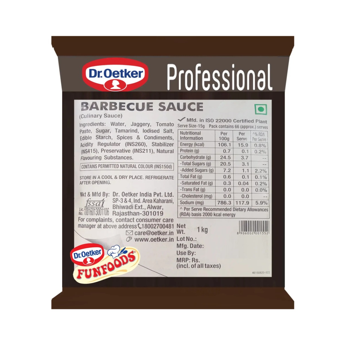 Dr Oetker Funfoods Barbecue Sauce 1kg
