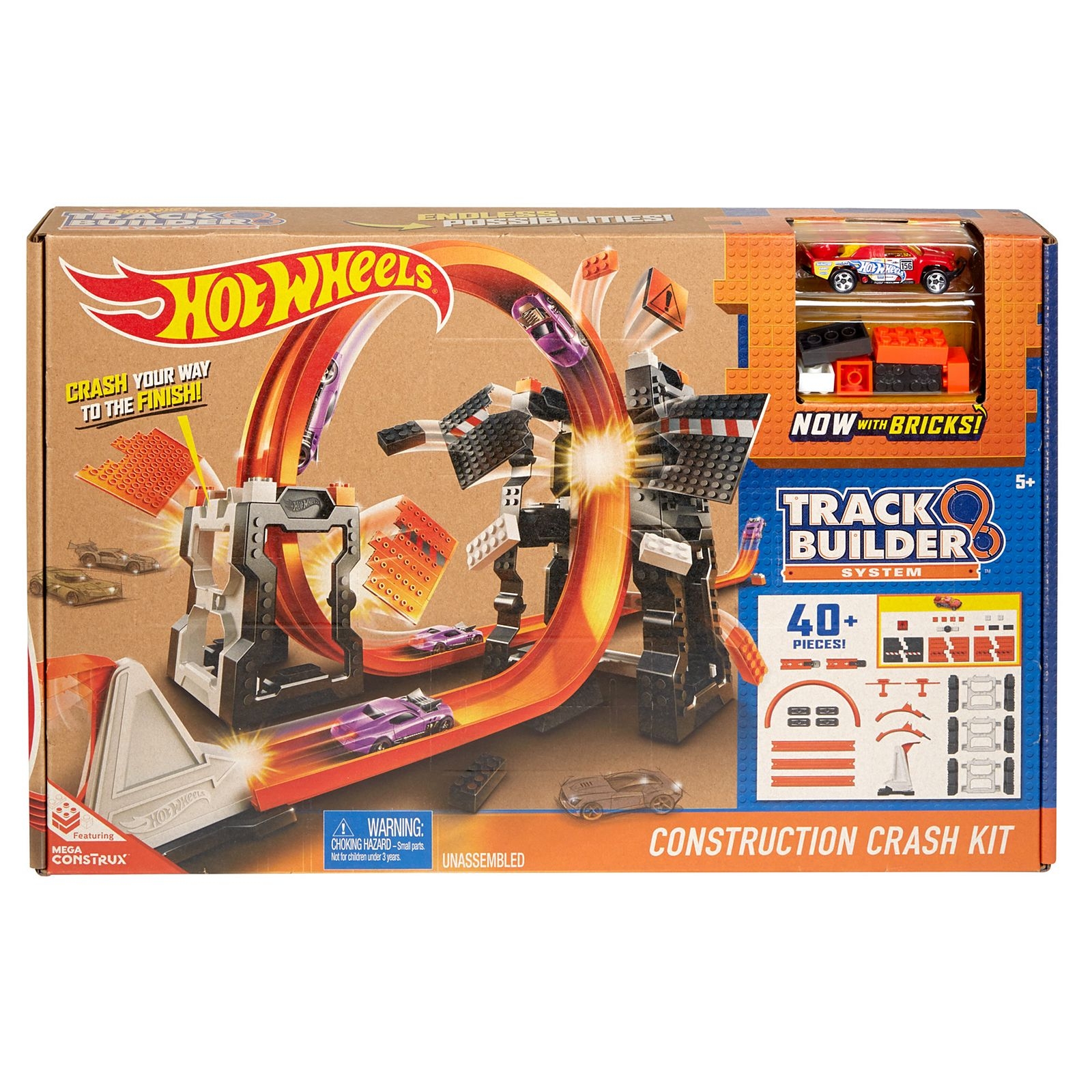 Hot Wheels Track Builder Construction Crash Kit DWW96