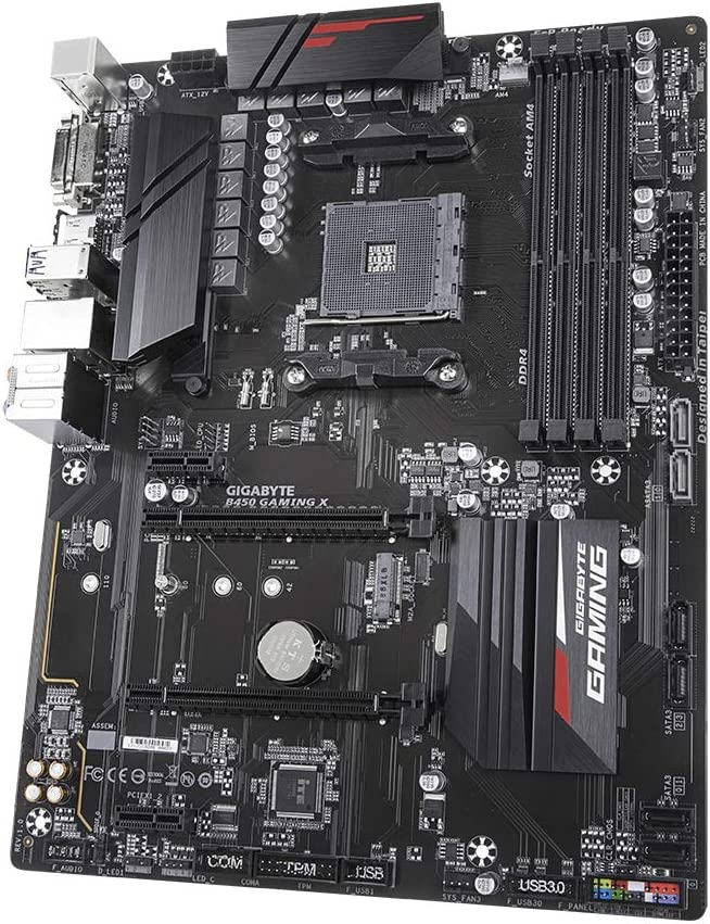GIGABYTE  AMD B450 Gaming Motherboard with Hybrid Digital PWM, NVMe PCIe Gen3 x4 M.2, RGB FUSION 2.0, GIGABYTE Gaming LAN with Bandwidth Management, CEC 2019 ready