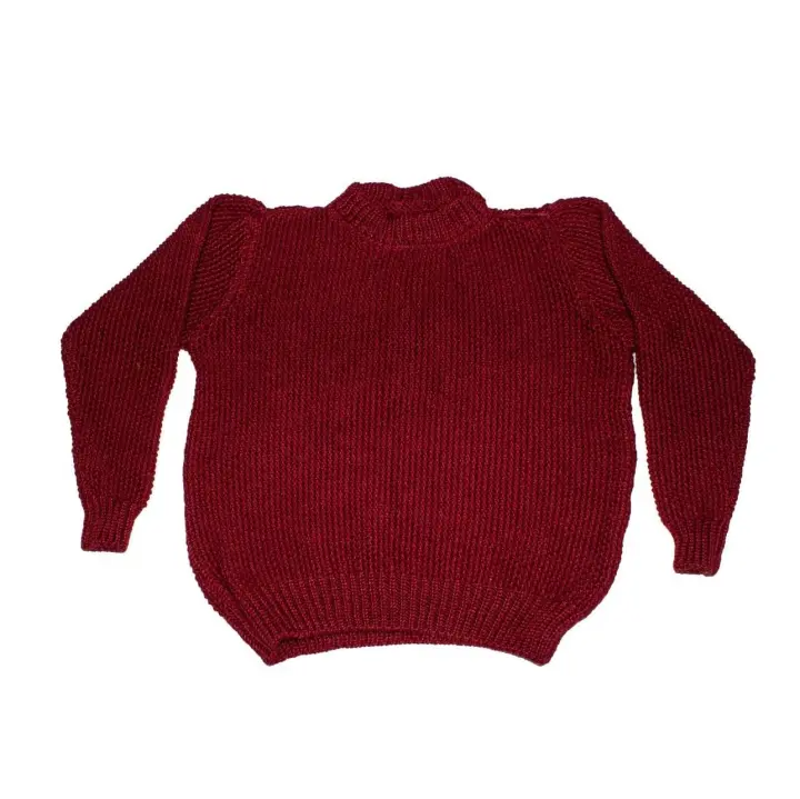 Knitted Woolen Sweater For Women- Red