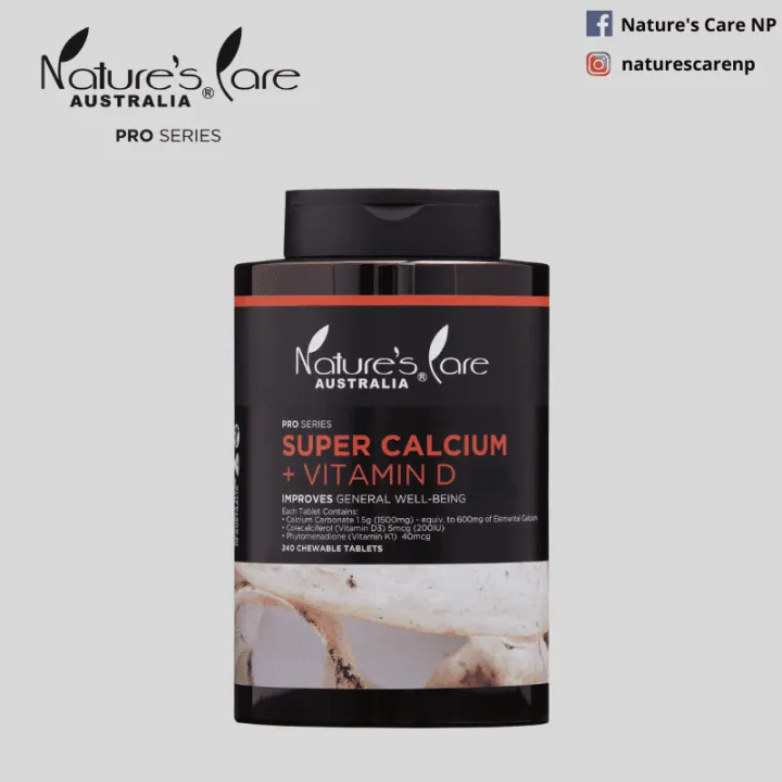 Nature's Care Australia Super Calcium + Vitamin D, 240 Tablets