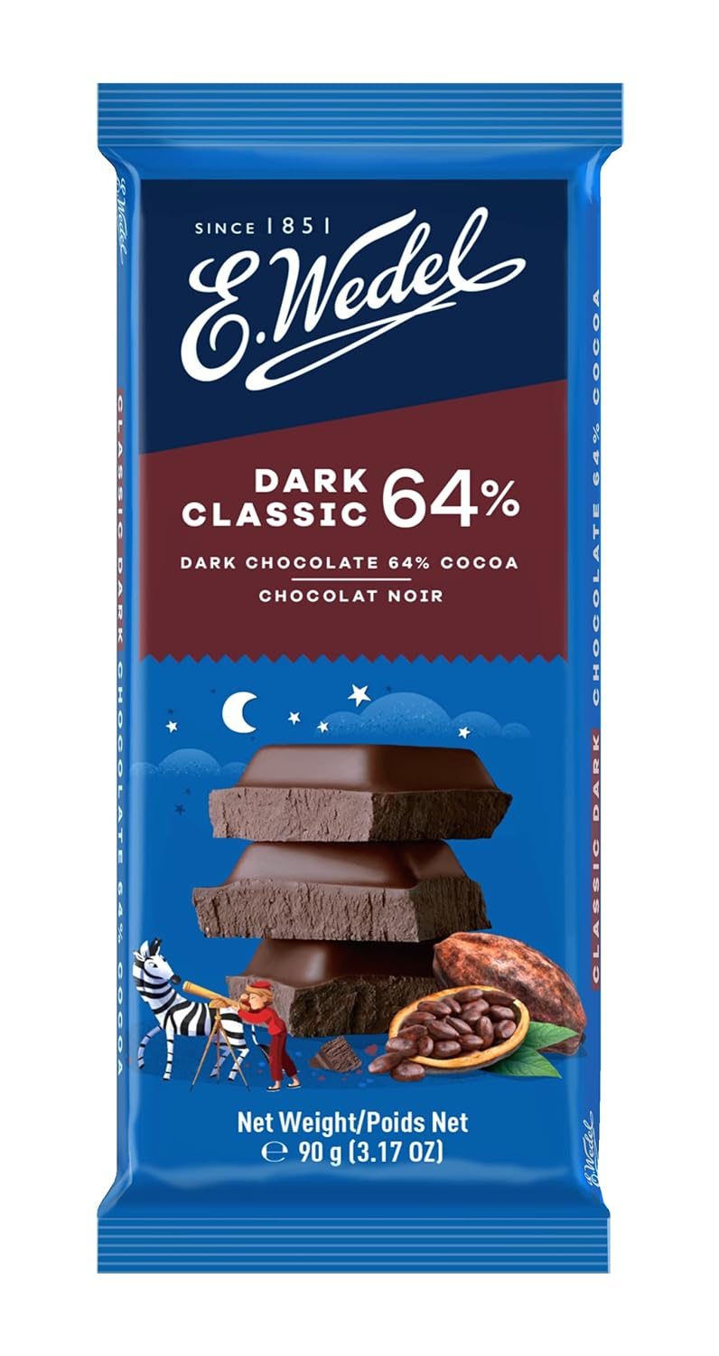 E.Wedel Dark 64% Cocoa Chocolate Bar 90g
