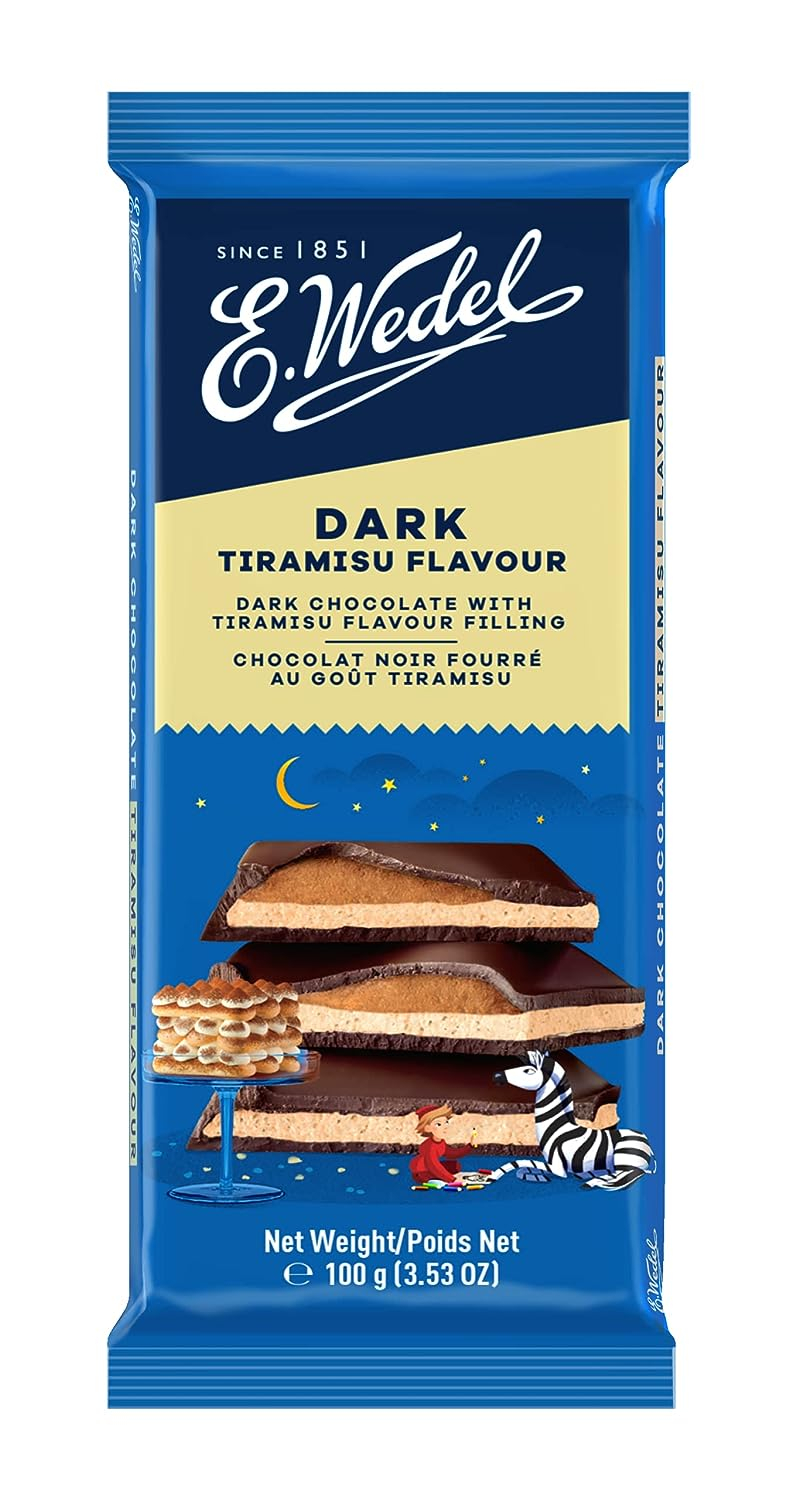E.wedel Dark Chocolate With Tiramisu Flavour Filling 100gm