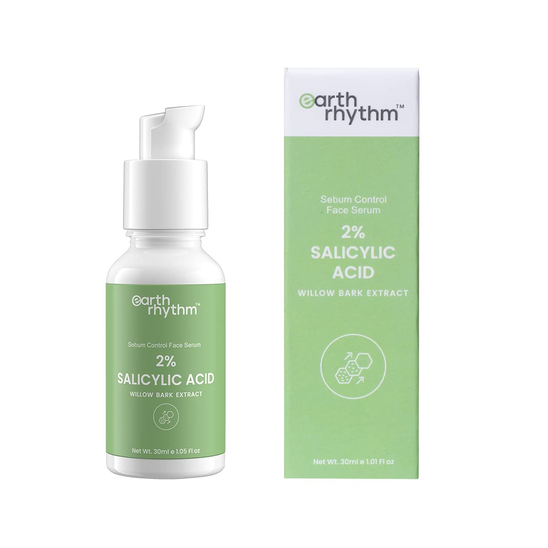 Earth Rhythm 2% Salicylic Acid Oil Control Serum For Acne, Blackheads & Clogged Pores - 30 ml