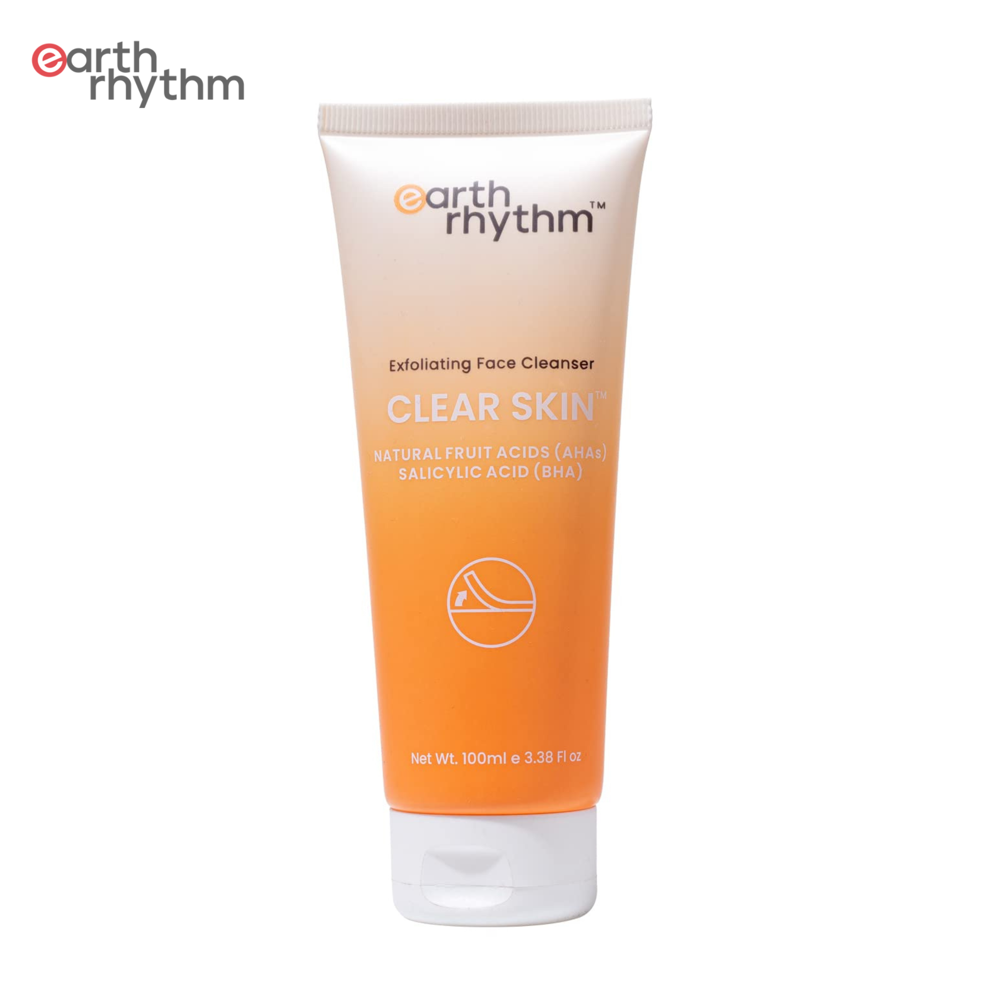 Earth Rhythm Clear Skin Exfoliating Cleanser with AHA & BHA | All Skin Types - 100 ml