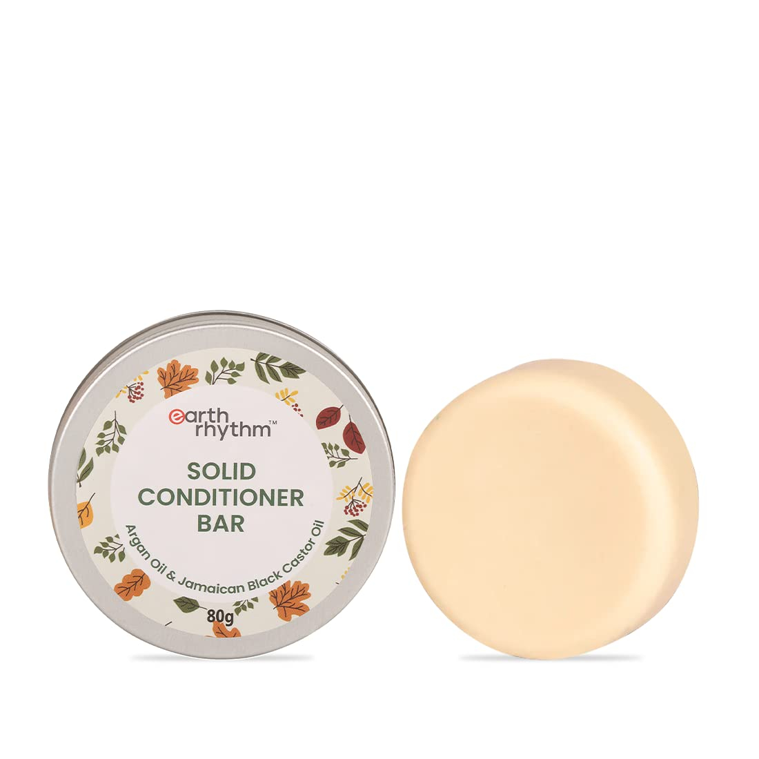 Earth Rhythm Conditioner Bar with Argan Oil (Tin Box) | Deep Conditions Hair, Balances Scalp pH & Boosts Shine | Sulfate & Paraben Free - 80 gm