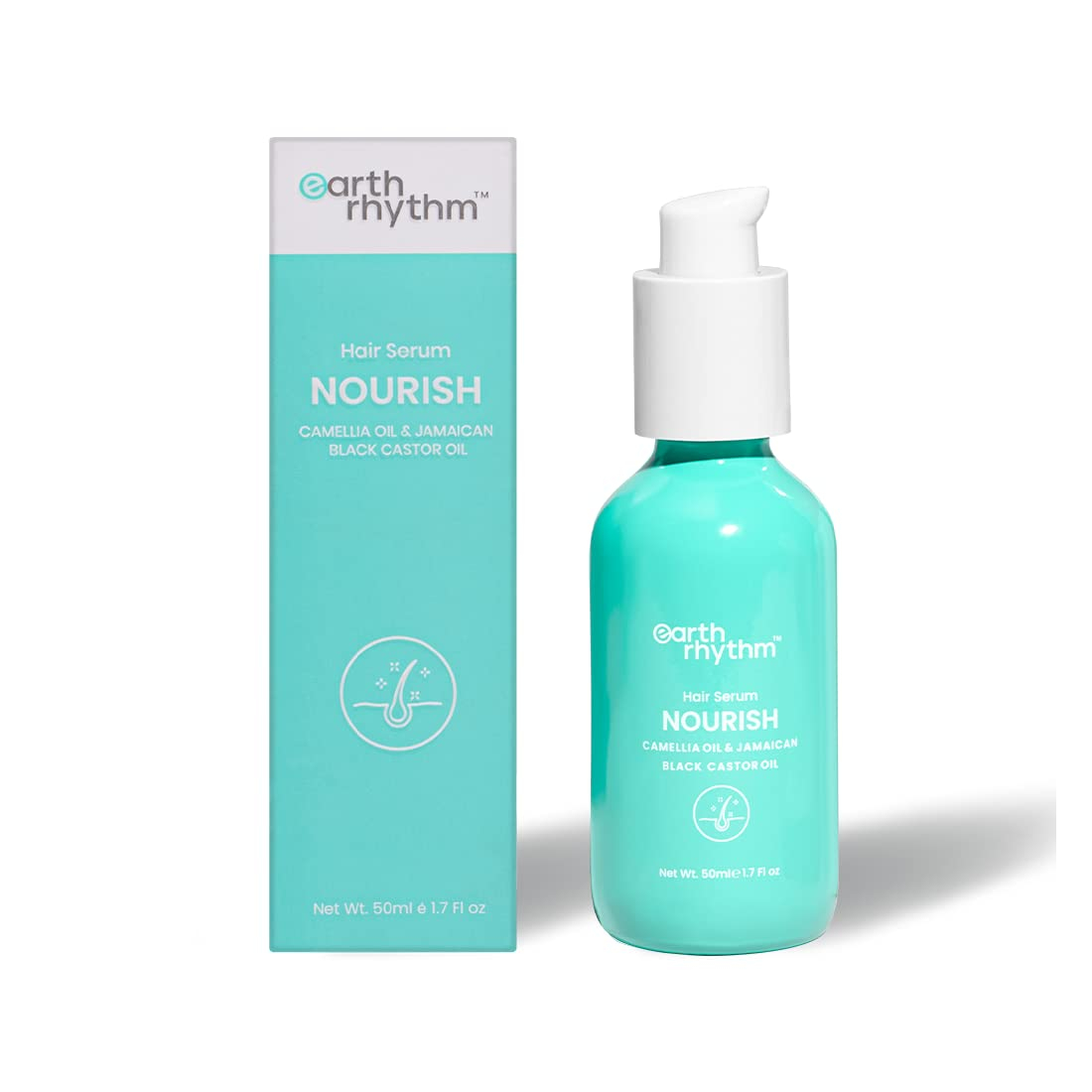 Earth Rhythm Nourish Hair Serum For Dry & Frizzy Hair with Camellia & Jamaican Black Castor Oil - 50 ml