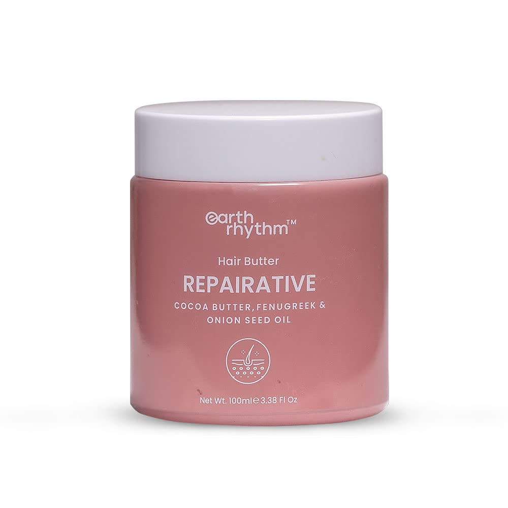 Earth Rhythm Repairative Hair Butter for Growth, Shine & Volume with Cocoa Butter, Fenugreek & Onion Seed Oil | Hair Mask | Leave In Conditioner - 100 ml
