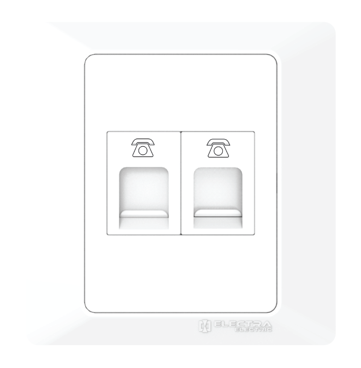 Electra Electric Rj-11 Socket Double With Shutter