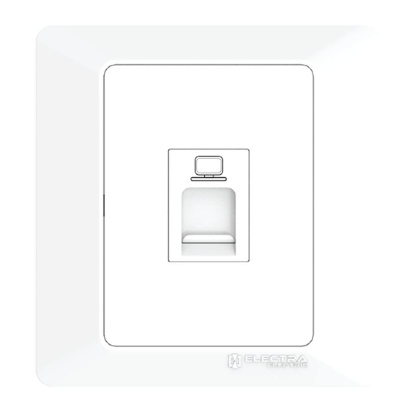 Electra Electric Rj-45 Computer Socket With Shutter (Cat-6)