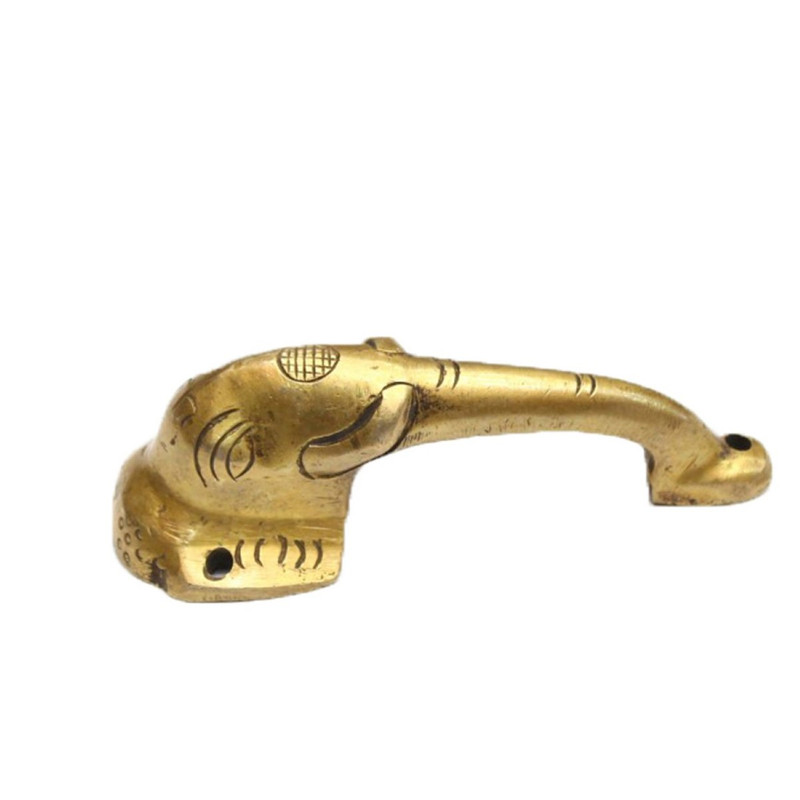 Seven Chakra Handicraft - Golden Elephant Door Handle Yellow (Small)