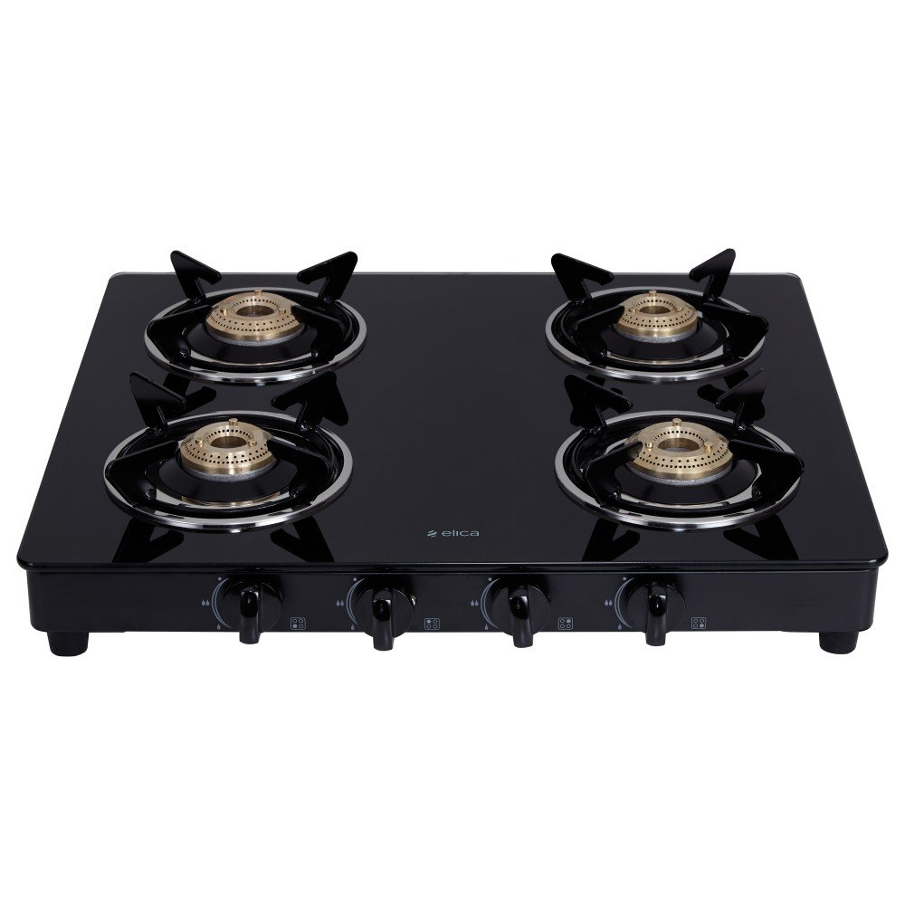 ELICA 594 CT VETRO BLK GAS STOVE 4 BURNERS
