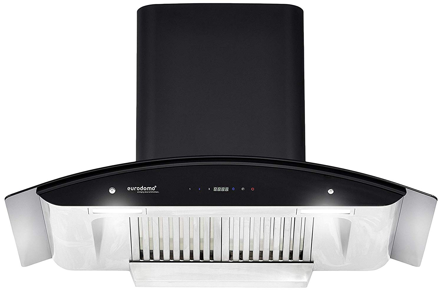 Eurodomo 90 cm 1200 m3/h Auto-Clean Chimney Prime HC TC BK 90, Black 
