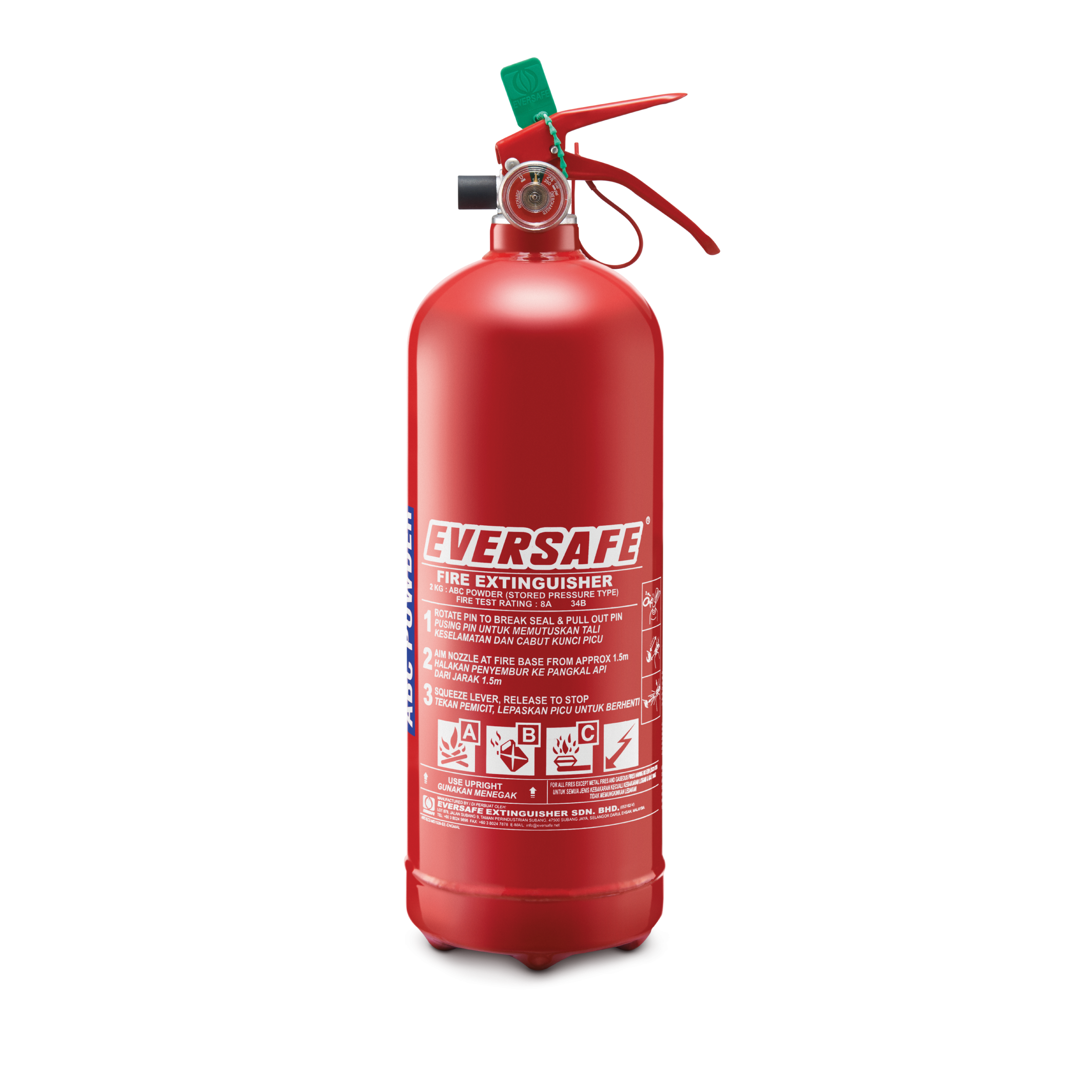 Eversafe 2 kg. ABC Type Fire Extinguisher