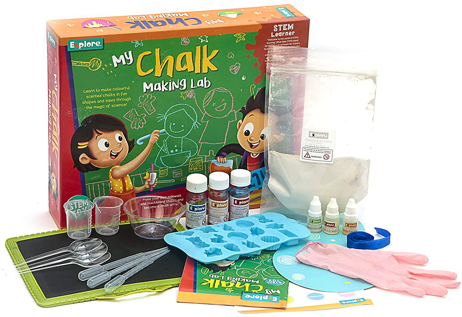 Explore My Chalk Making Lab STEM Educational Learner DIY Activity Toy Kit for Girls and Boys
