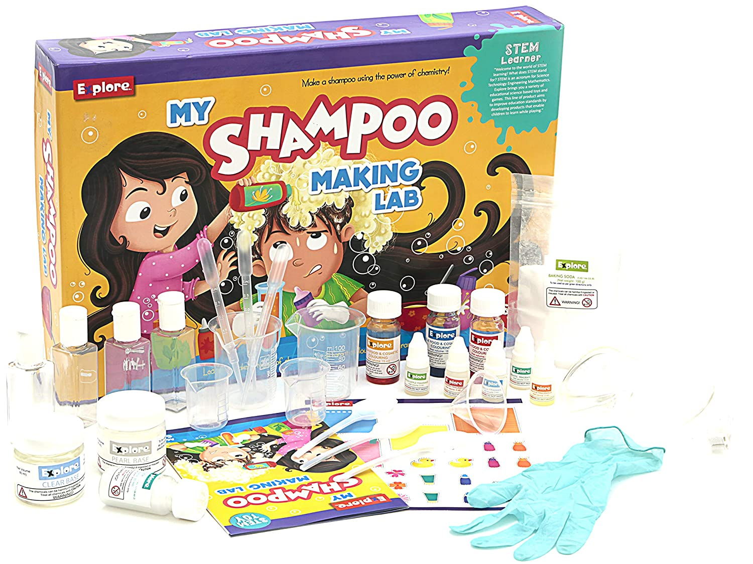 Explore My Shampoo Making Lab STEM Educational Learner DIY Activity Toy Kit for Girls and Boys