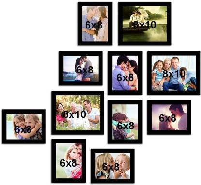 Delighted Set of 11 Individual Black Wall Photo Frame