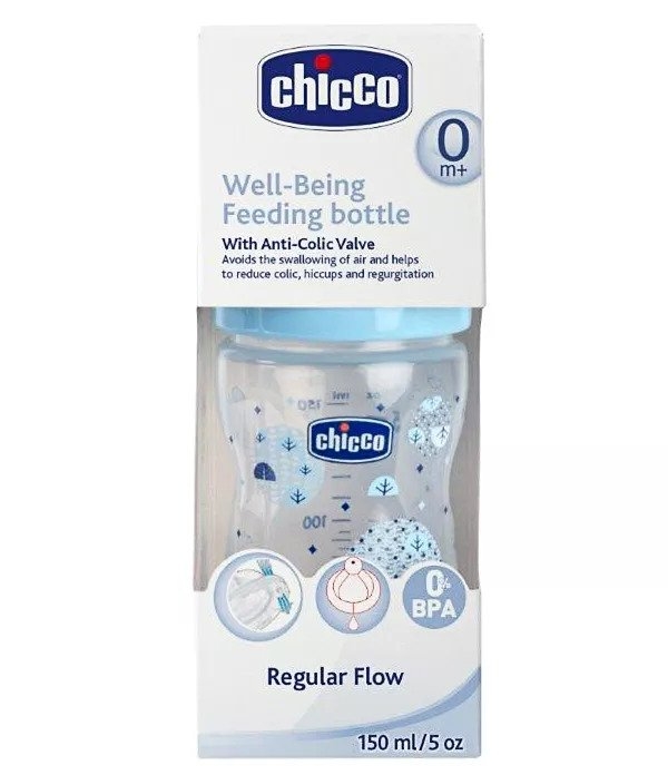 Chicco Well Being Feeding Bottle Blue 150 ml