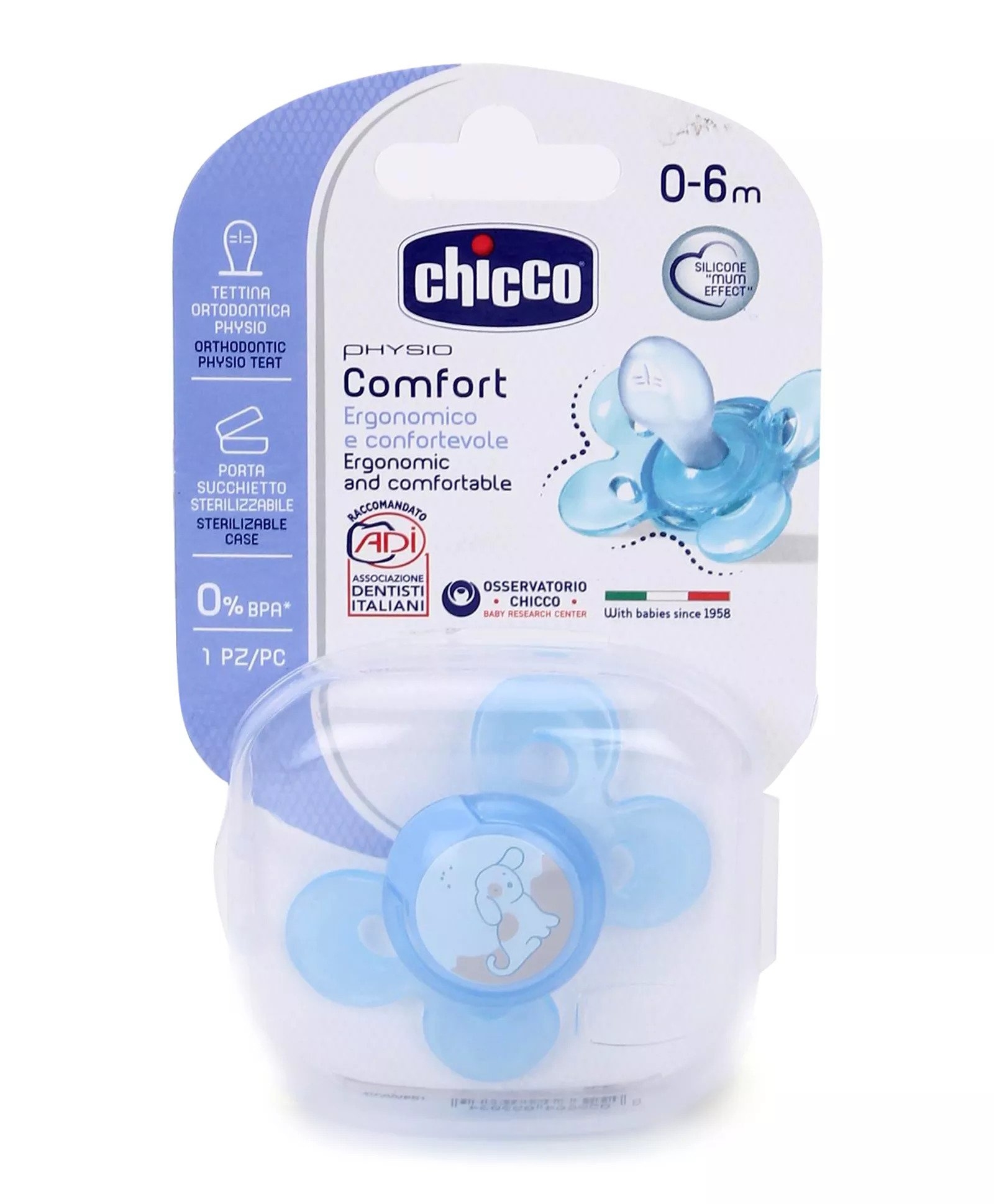Chicco Physio Comfort Soother 0-6M Blue B-Type