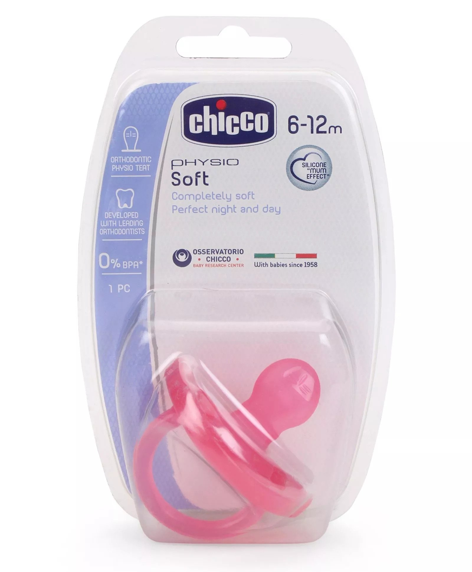 Chicco Physio Comfort Soother 6-12M Pink B-Type