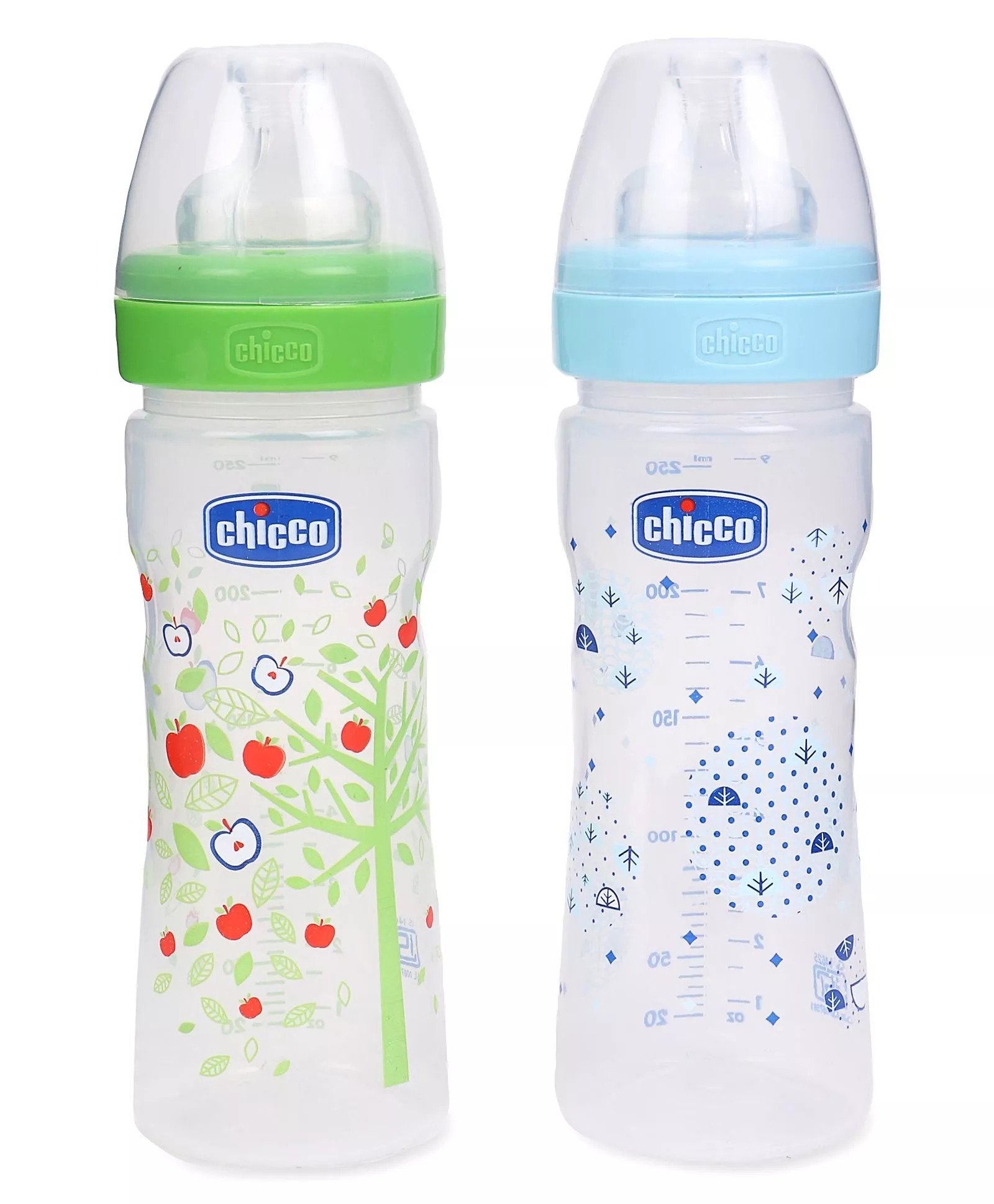 Chicco Well Being Feeding Bottle Blue And Green - 250 ml