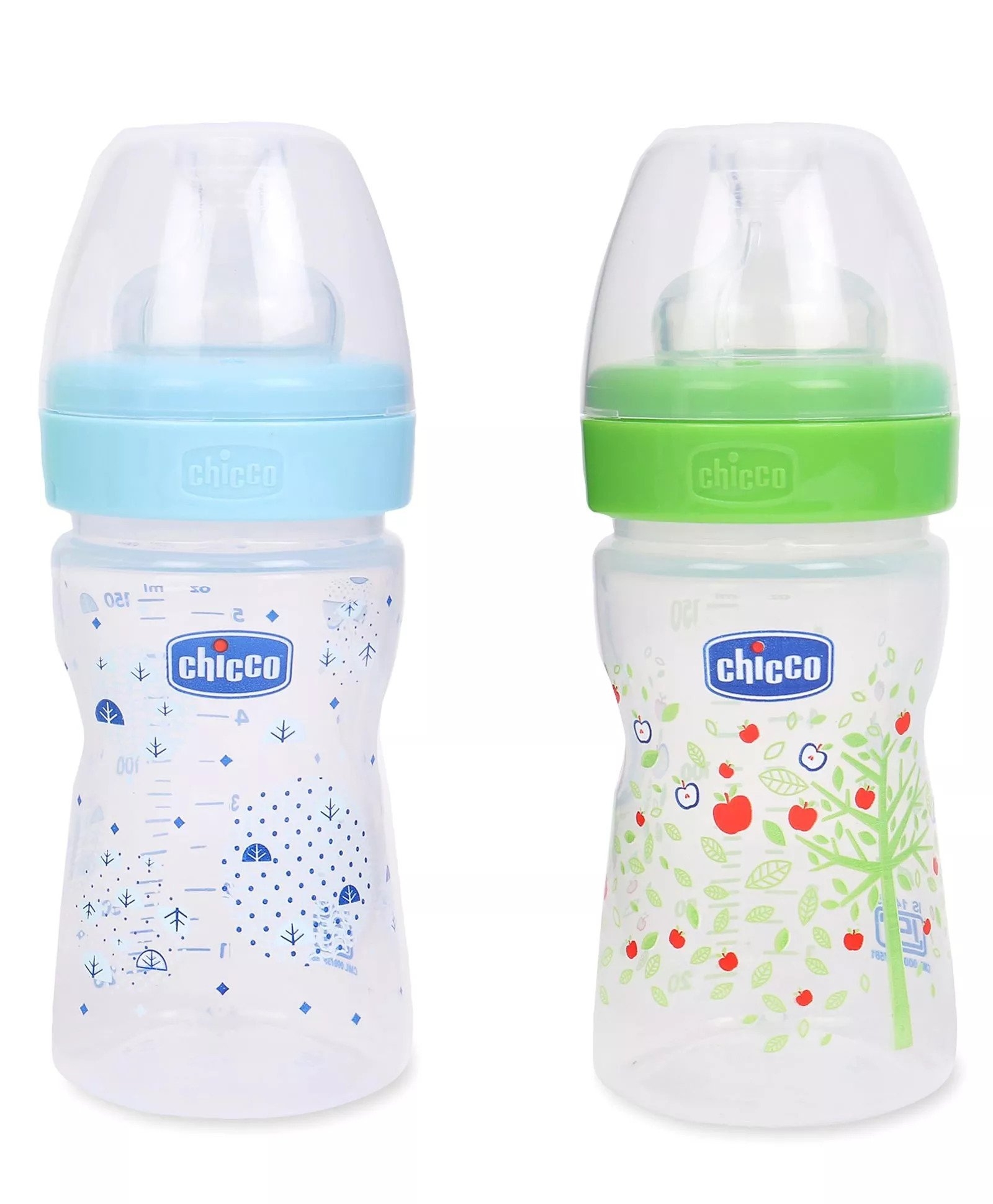 Chicco Well Being Feeding Bottle Blue And Green - 150 ml