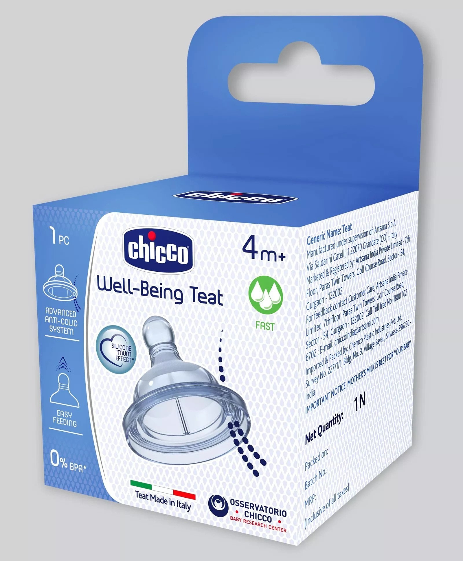 Chicco Teat Wellbeing Fast Flow