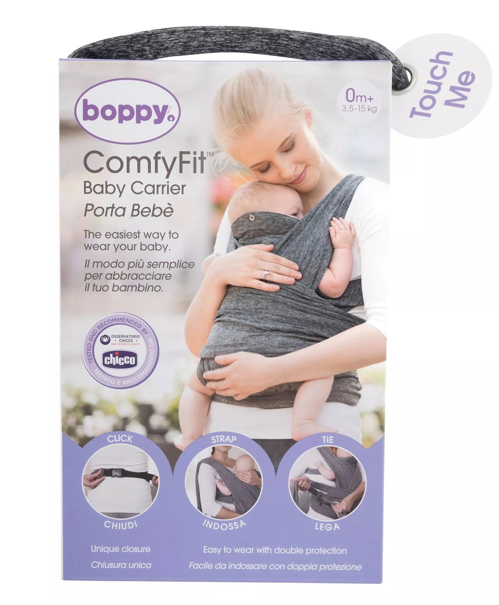 Chicco Boppy Baby Carrier With Bag - Grey