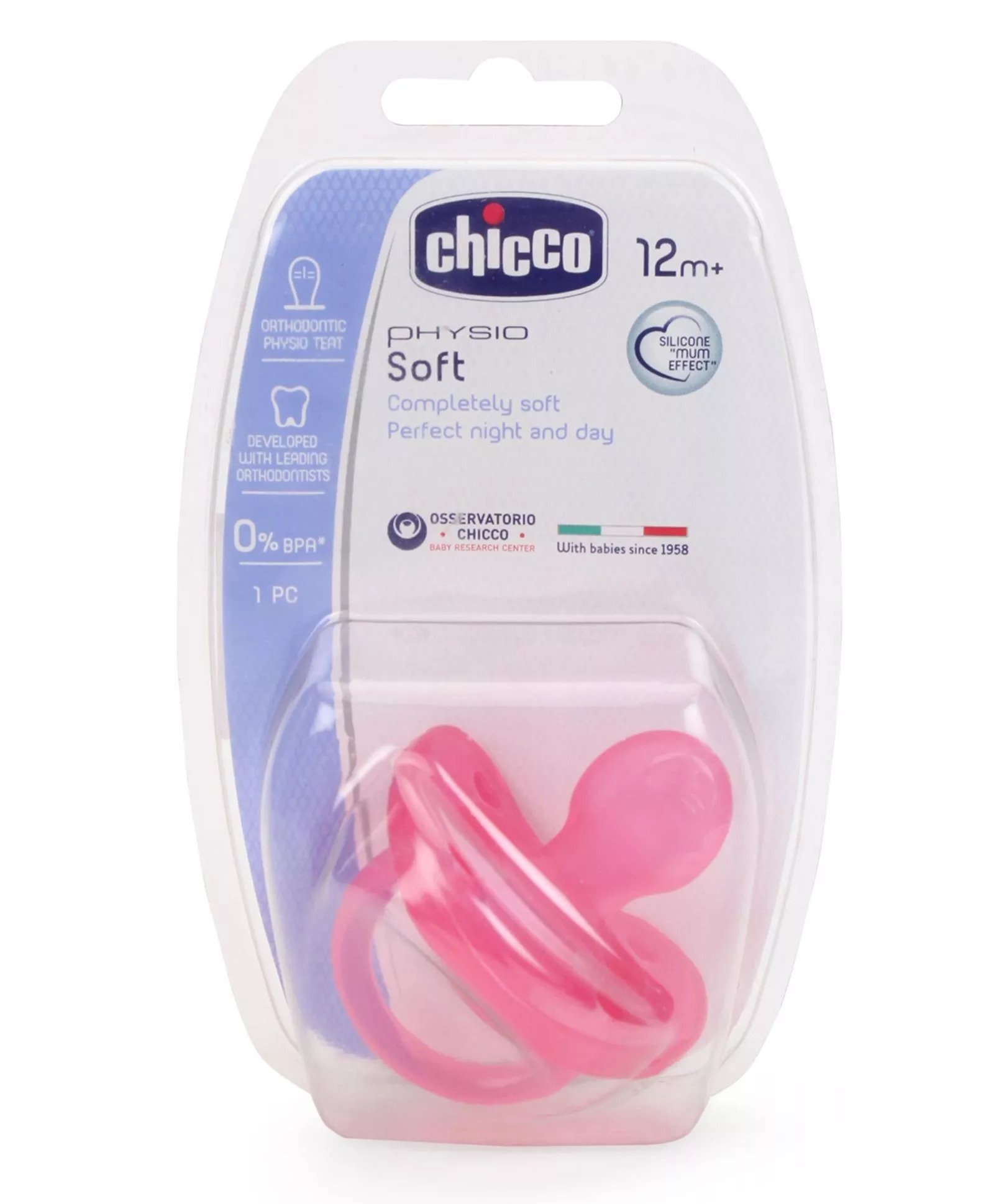 Chicco Physio Comfort Soother 12M Pink B-Type