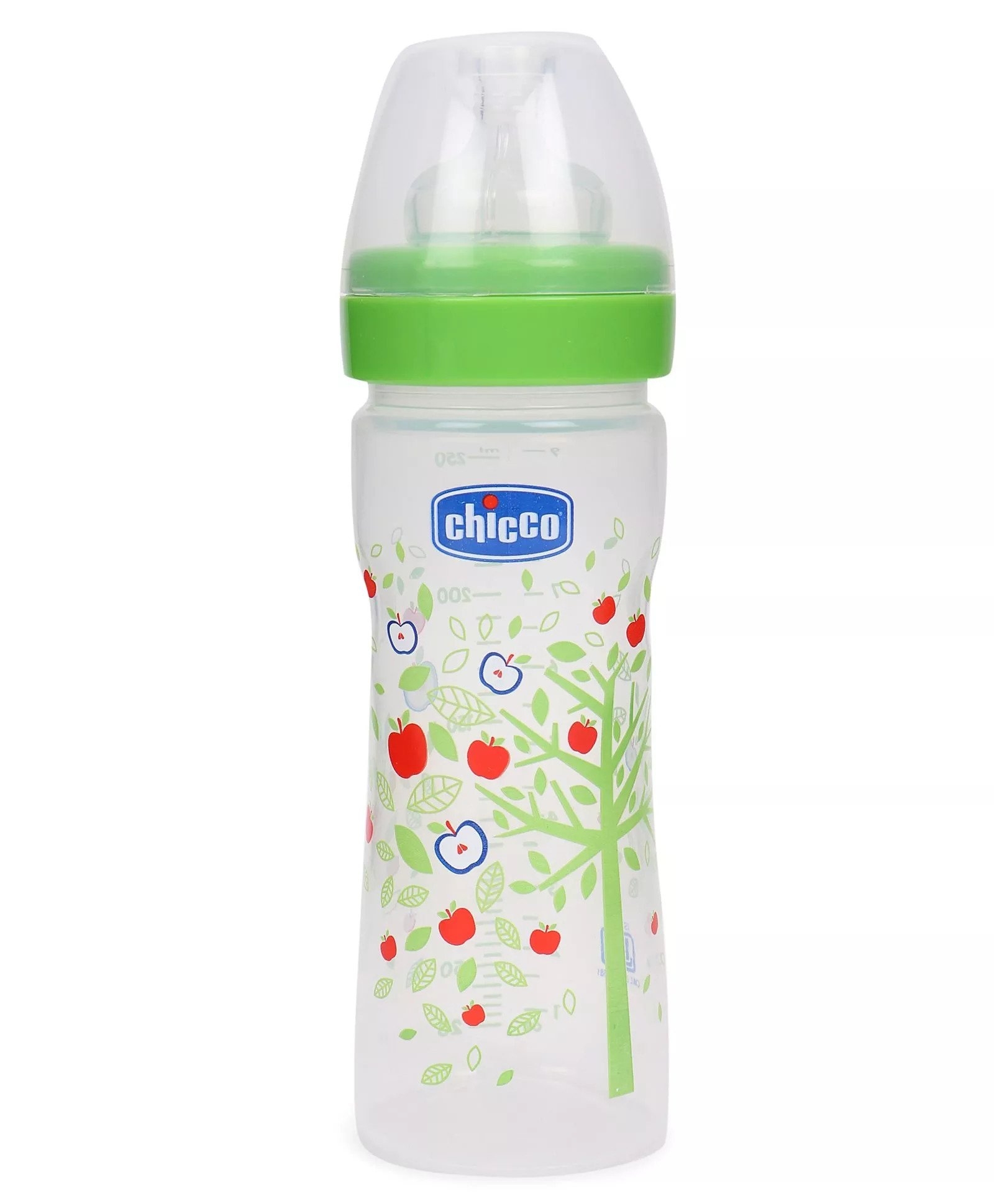 Chicco Well Being Feeding Bottle Green 250 ml Fast Flow 4m+