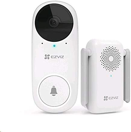 EZVIZ DB2C WireFree Video Doorbell with Chime Rechargable Battery Powerd Wireless Smart Home Security Camera Two Way Talk Human Detection Full HD Night Vision, CSDB2CA01E3WPBR