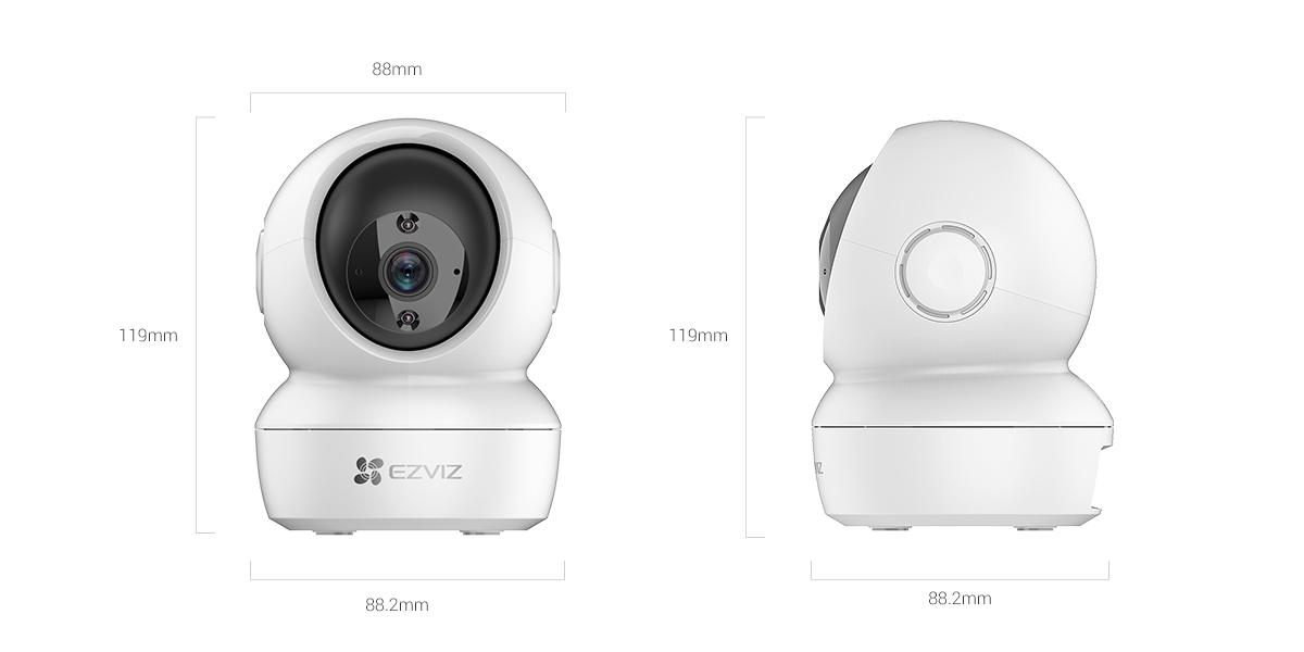 Ezviz Cctv Camera - H6C 2MP Wi-Fi PT Camera CS-H6C 360 Degree Panaromic View 1080p 
