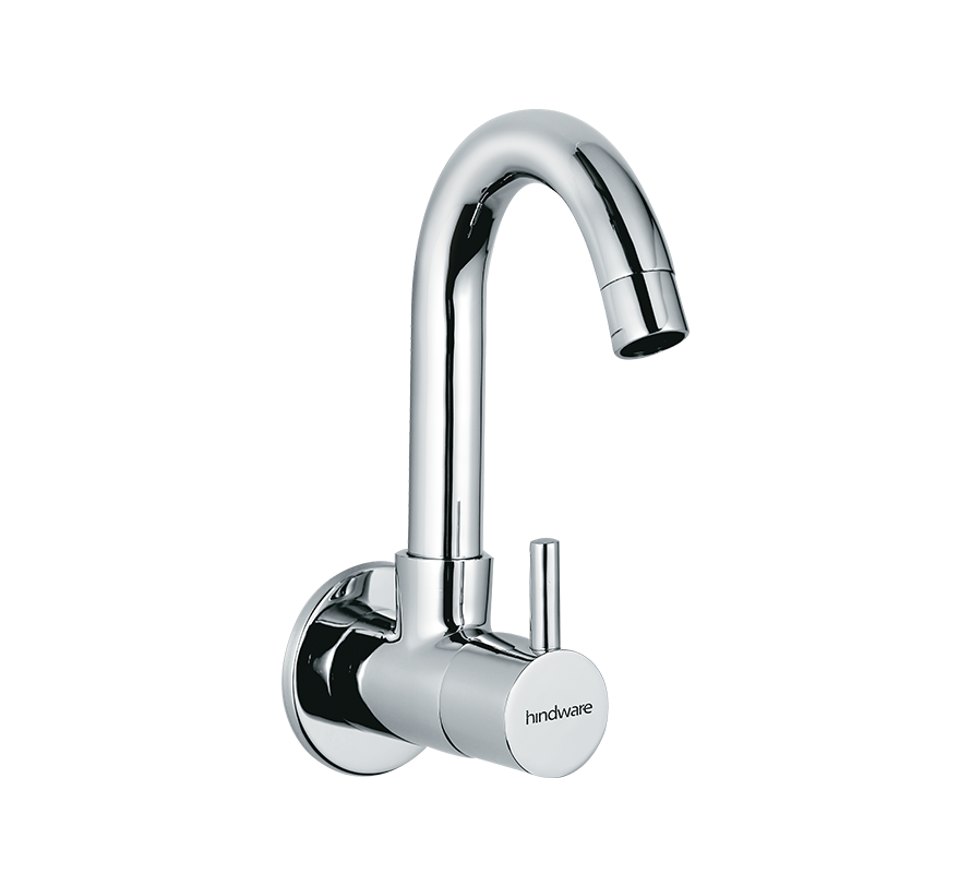 Hindware F280026 - Flora Sink Cock With Extended Swivel Spout (Wall Mounted)