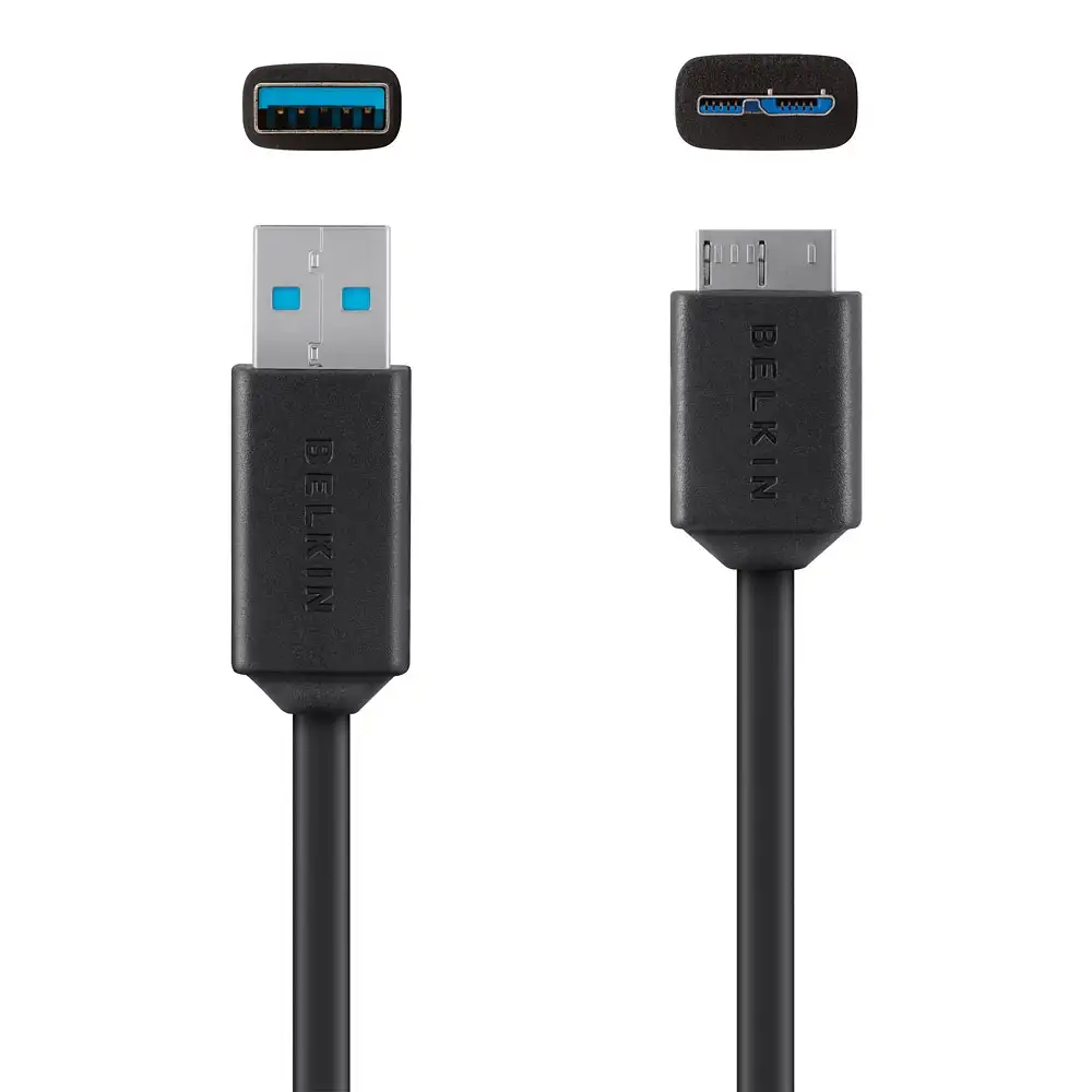 Belkin F3U166bt03-BLK – USB 3.0 Cable, USB A, Micro-USB B (Black)