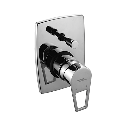 Hindware F570048 Aspiro Single Lever Exposed Part Kit Of Hi – Flow Divertor Consisting Of Operating Lever Wall Flange & Knob Only
