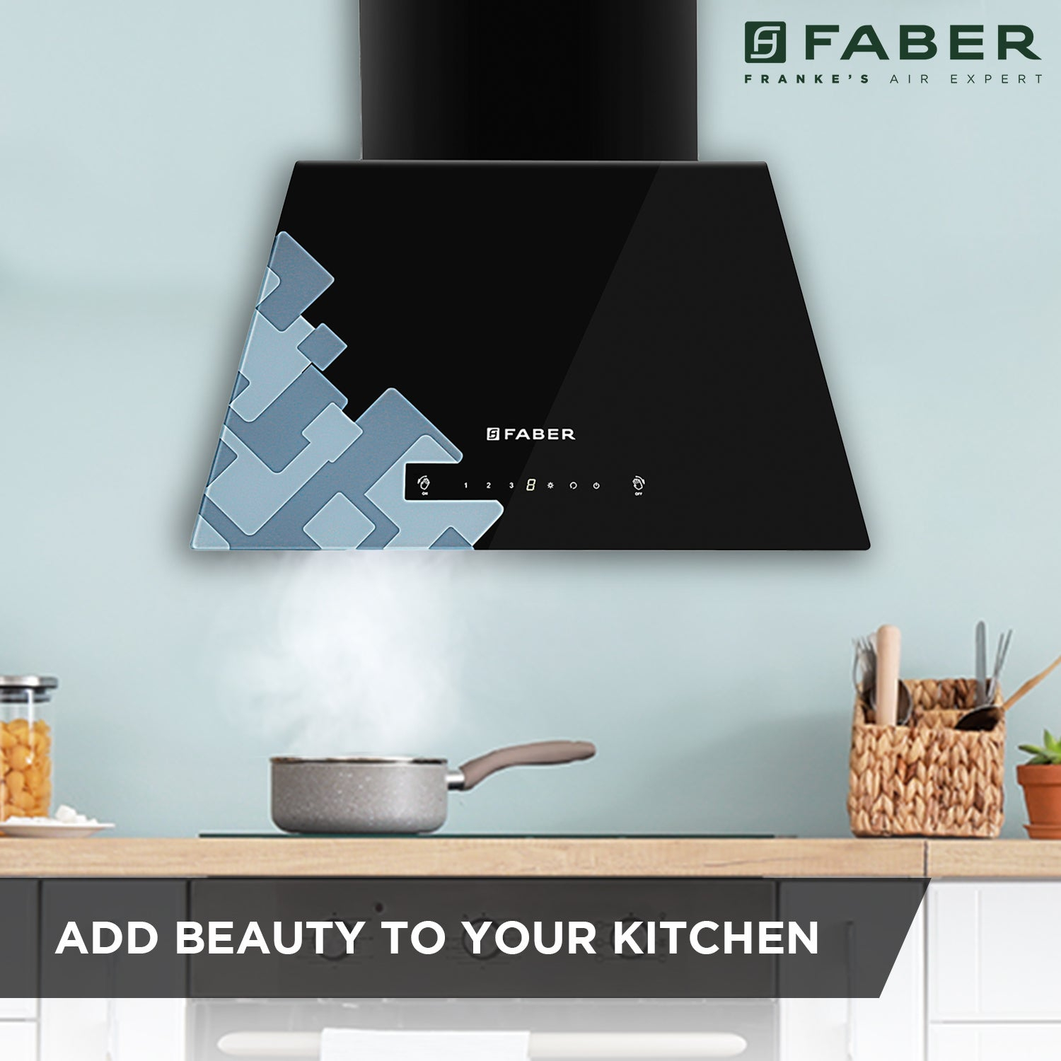 Faber HOOD JARVIS HC SC BK 60 Chimney - Auto Clean Chimney 60cm