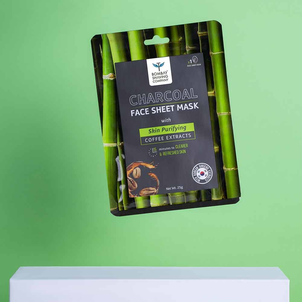 Bombay Shaving Company Charcoal Face Sheet Mask For Easy At-Home Skin Restoration