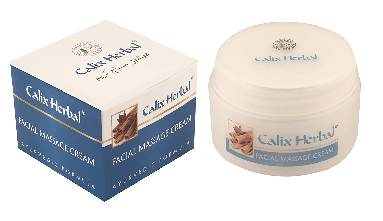 Calix Herbal Facial Massage Cream for Skin Lightening, Brightening and Moisturizing, 50 g