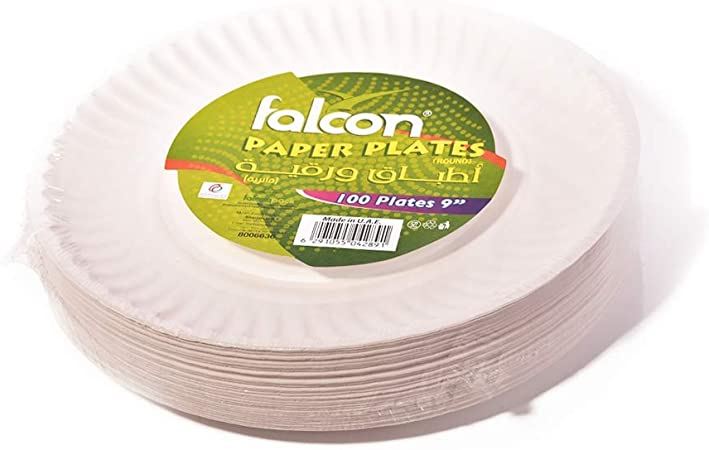 Falcon Paper Plate 100 Plates 9 Inch