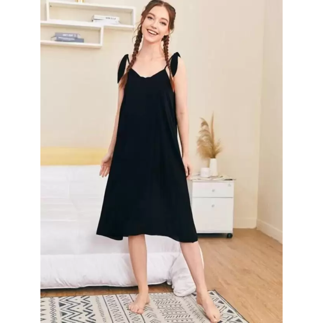 Fancyra - Women Nightgown Nightdress Stylish Nightshirts Spaghetti Strap Sleeveless Lingerie