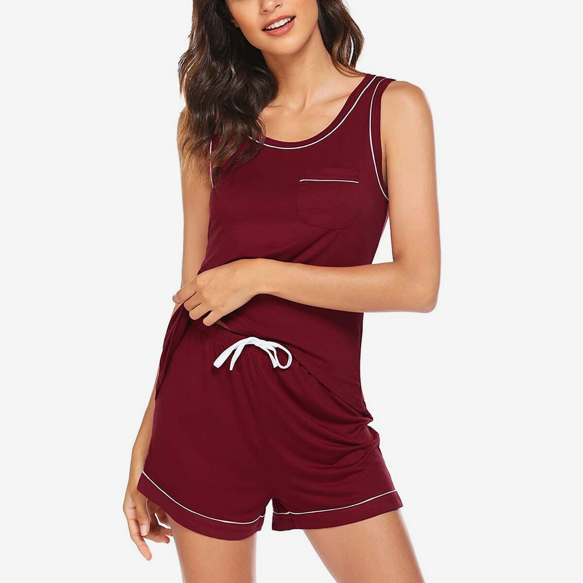 Fancyra - Women Cotton Stylish Pajama Set Short Sleeve For Sleepwear Nightwear