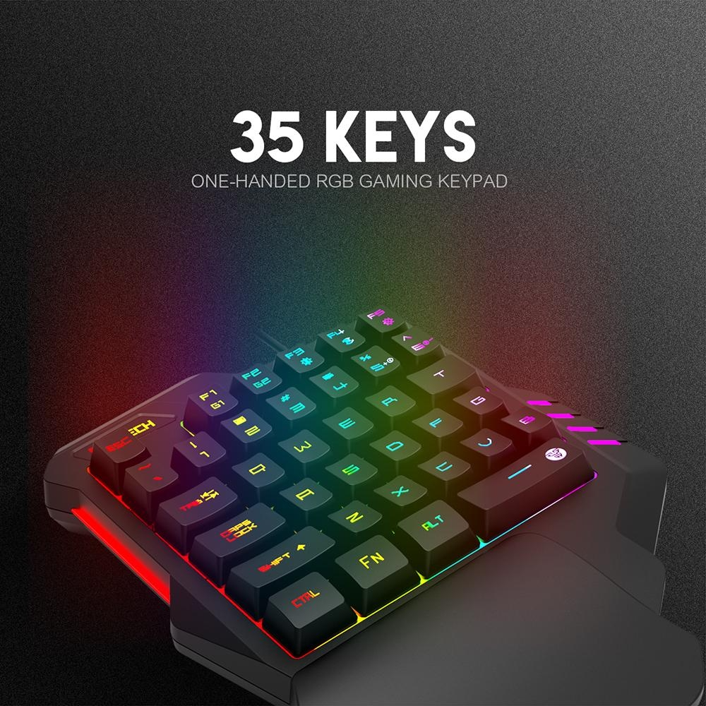 Fantech K512 Archer Rgb Backlights One-Hand Ergonomic Gaming Keyboard