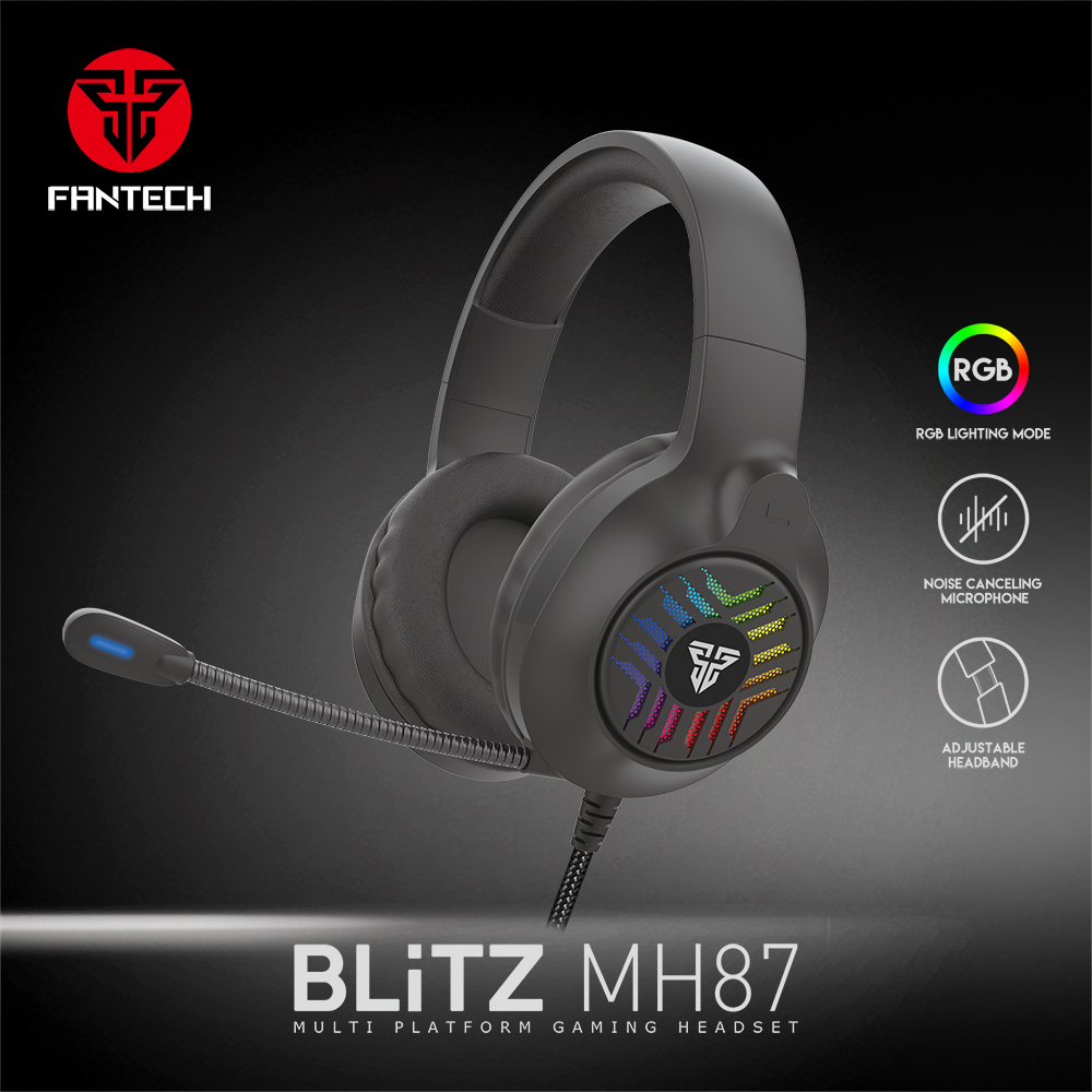 Fantech MH87 Single Jacked Gaming RGB Headphone Black