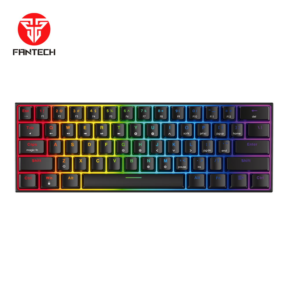Fantech Mk857 60% Keyboard Black (Blue, Red Switch)