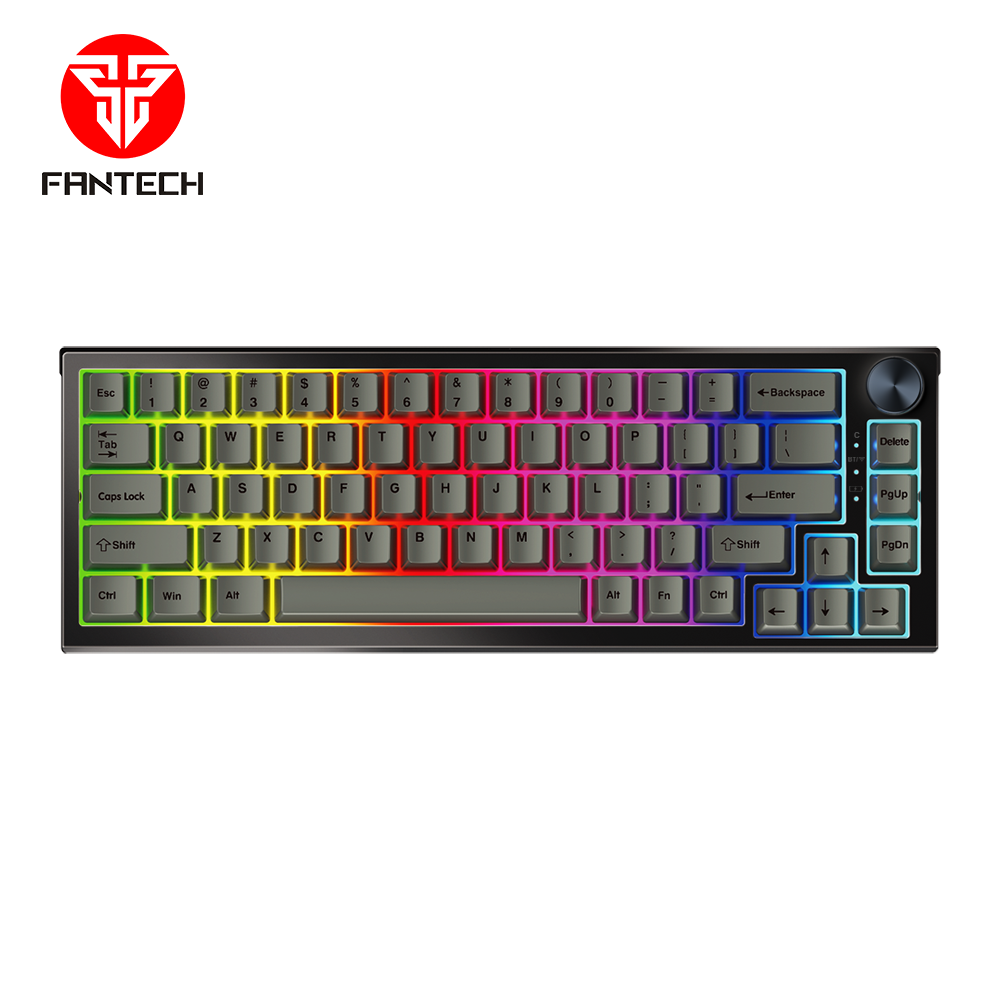 Fantech Maxfit67 MK858 65% Mechnical Gaming Wired + Wireless (Black Edition) (White,Yellow Switch)