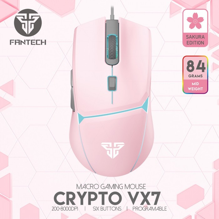 Fantech VX7 Crypto Wired Gaming Mouse Pink