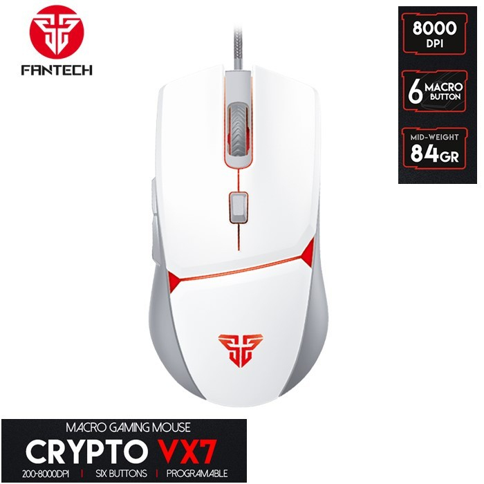 Fantech VX7 Crypto Wired Gaming Mouse White